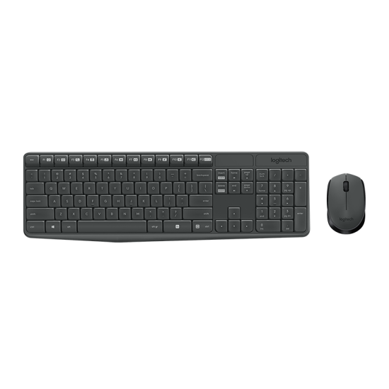 Logitech MK235 Wireless Keyboard and Mouse - Black